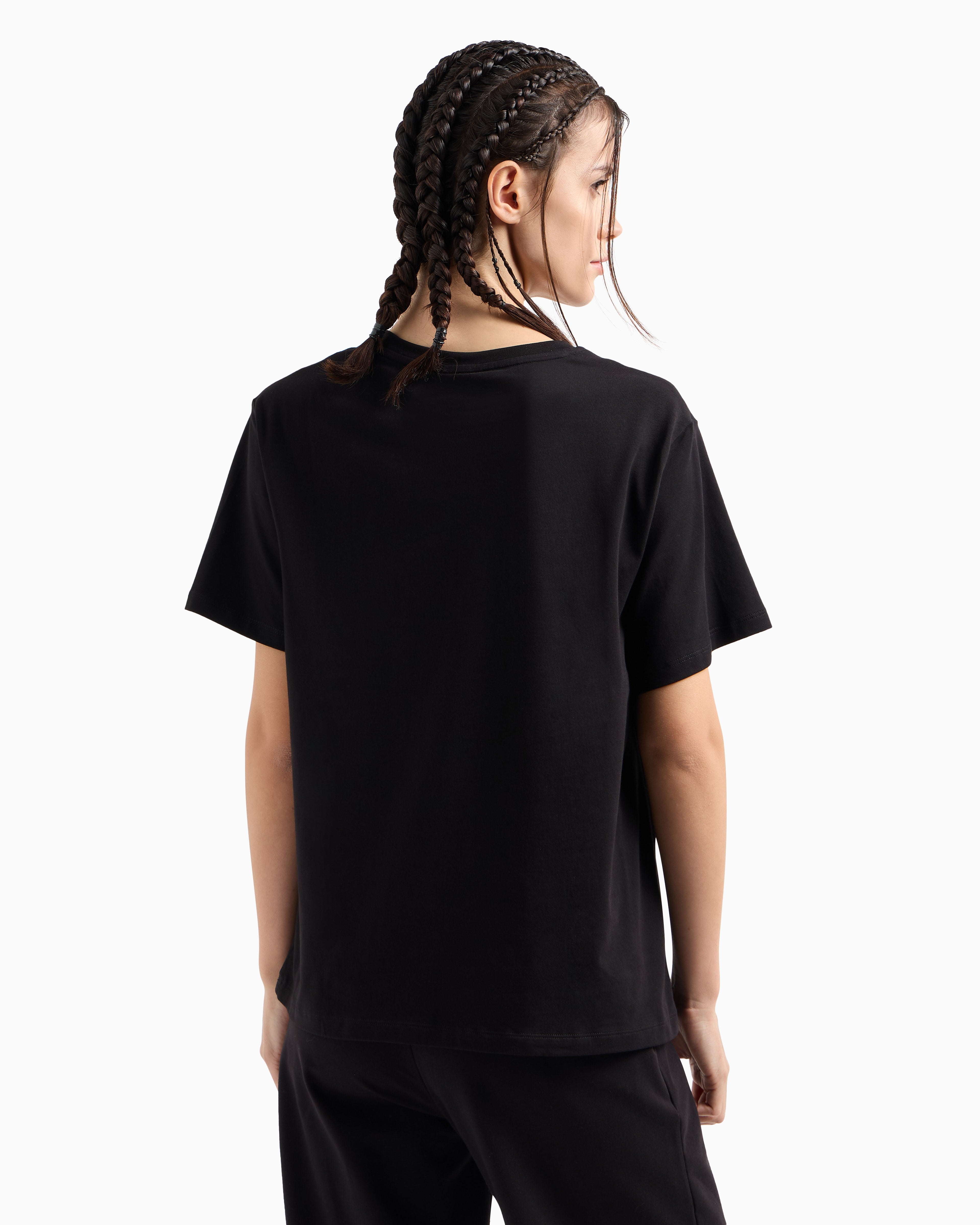 EA7 Core Lady stretch cotton jersey crew-neck T-shirt
