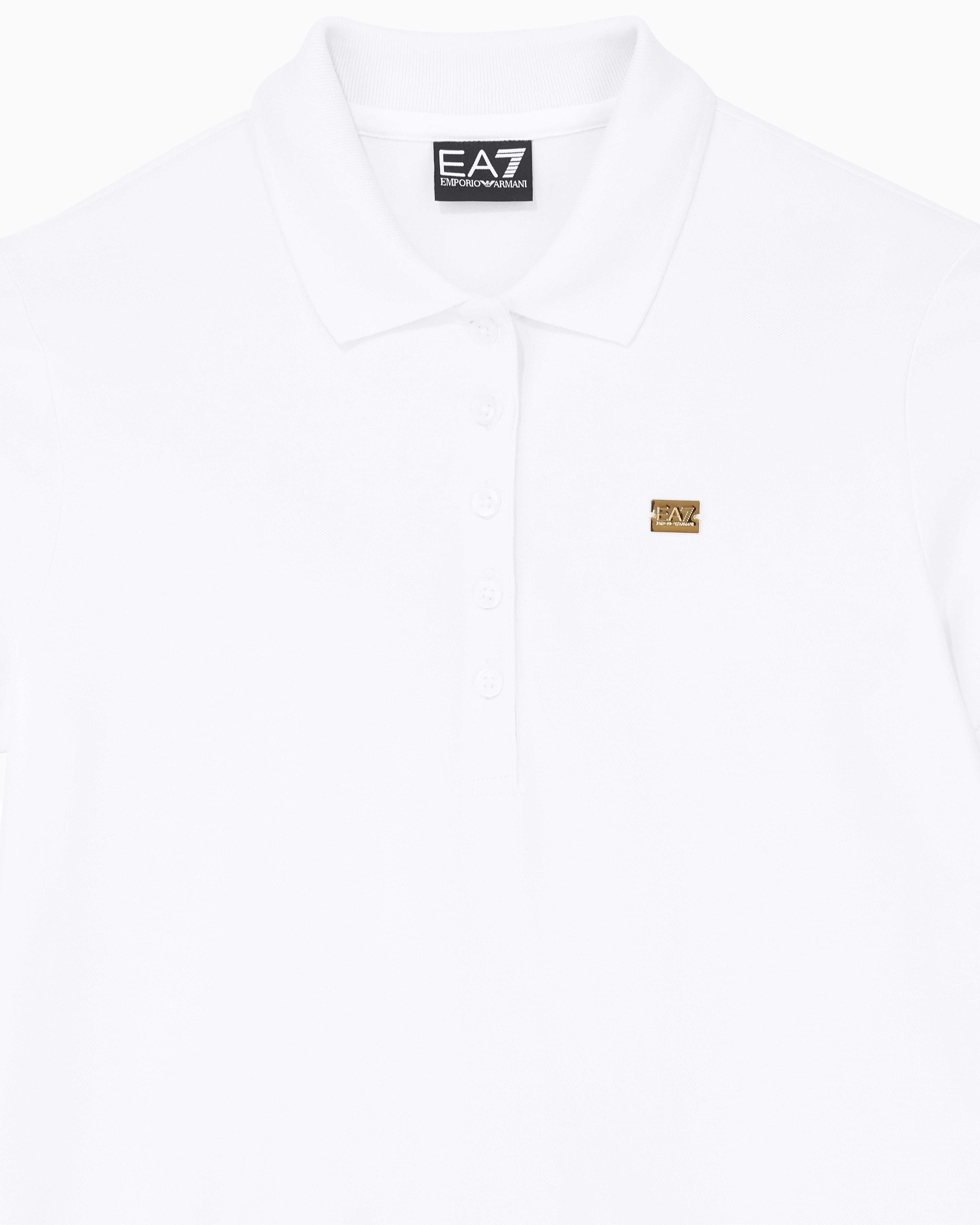 EA7 Jersey polo in stretch cotton with metal logo Core Lady