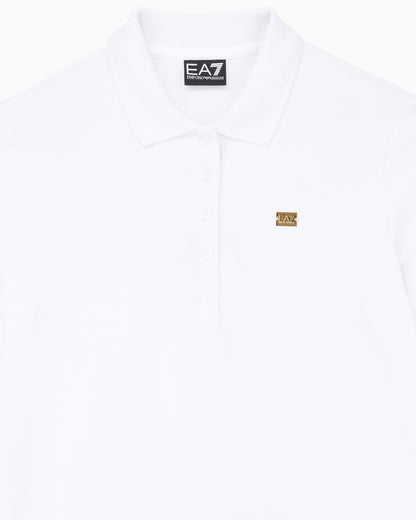 EA7 Jersey polo in stretch cotton with metal logo Core Lady