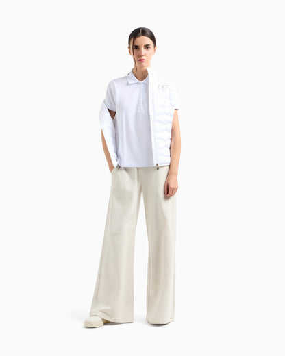 EA7 Core Lady stretch-cotton jersey polo shirt