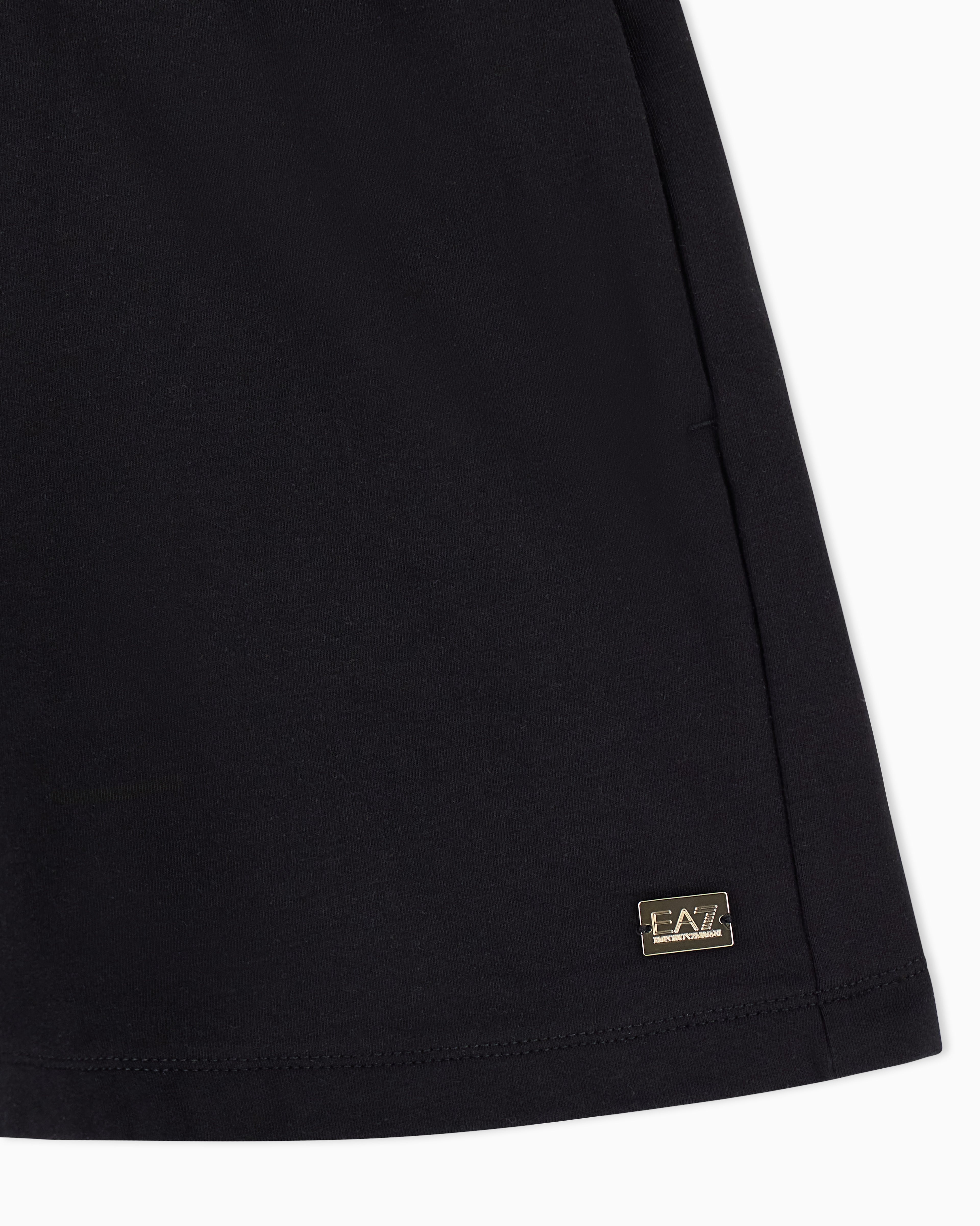 EA7 Cotton fleece jersey shorts with drawstring Core Lady