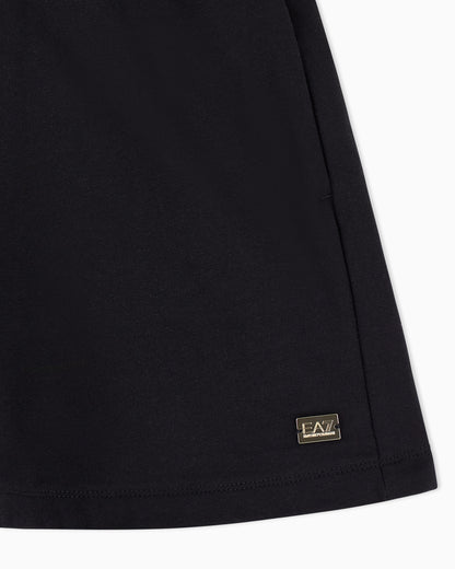 EA7 Cotton fleece jersey shorts with drawstring Core Lady
