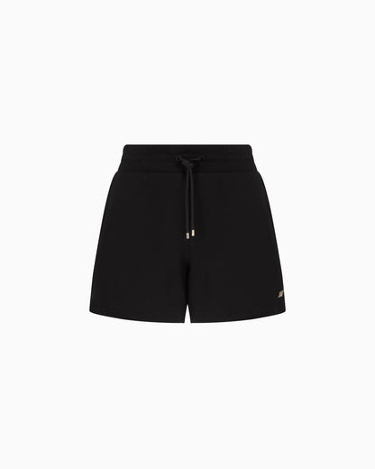 EA7 Core Lady stretch cotton-jersey fleece shorts