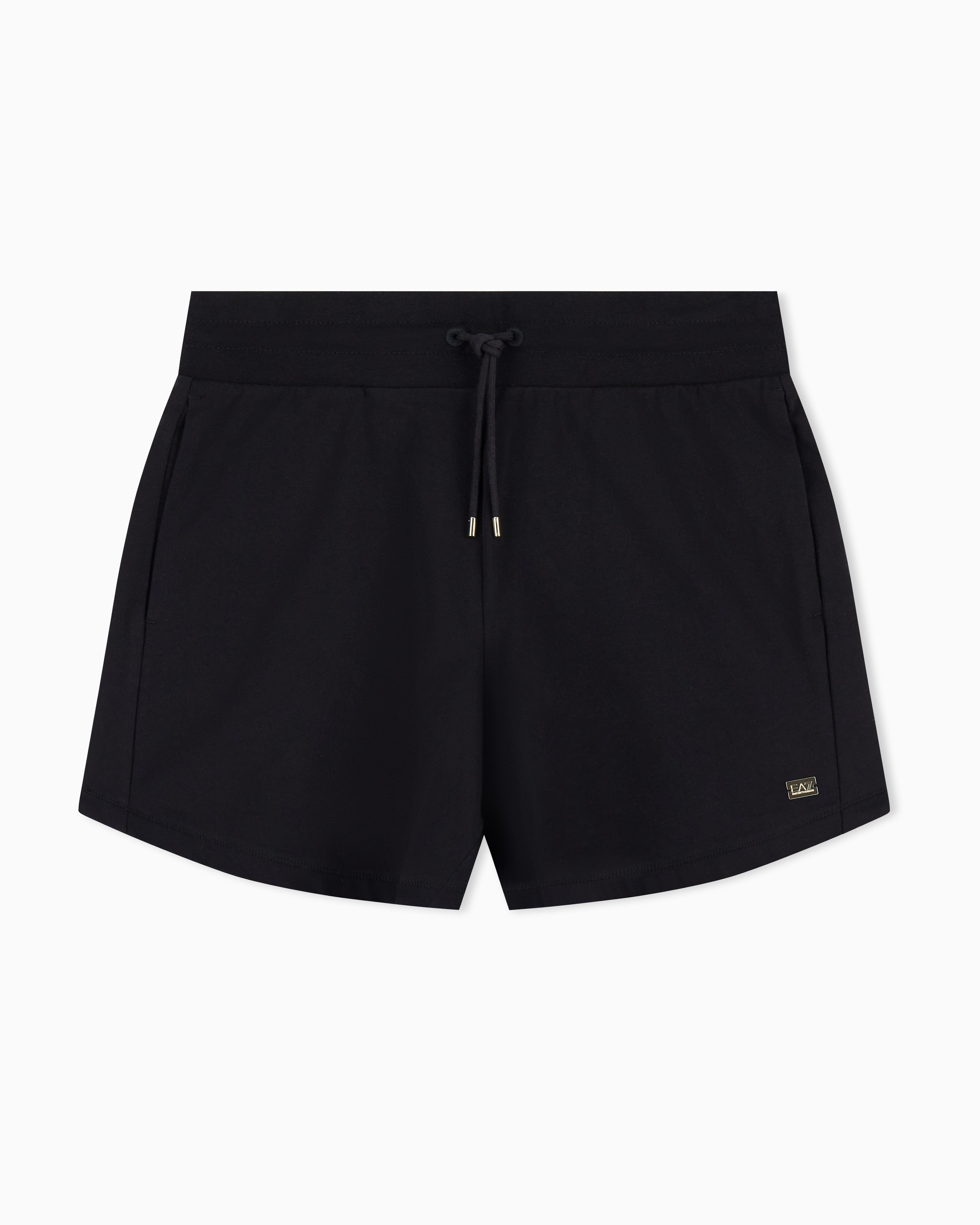 EA7 Cotton fleece jersey shorts with drawstring Core Lady