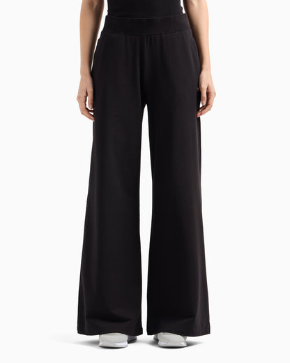 EA7 Core Lady stretch-cotton wide-leg trousers