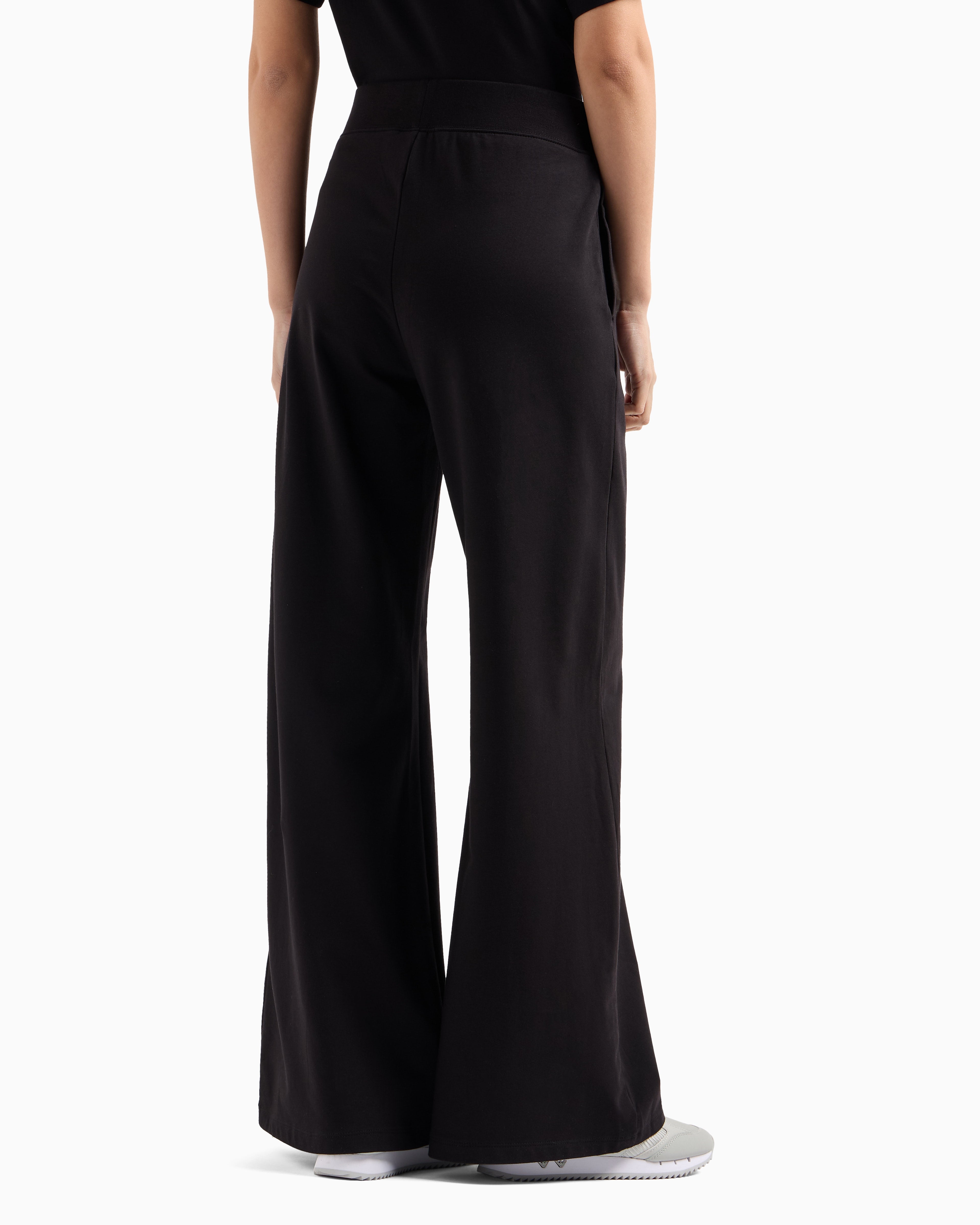 EA7 Core Lady stretch-cotton wide-leg trousers