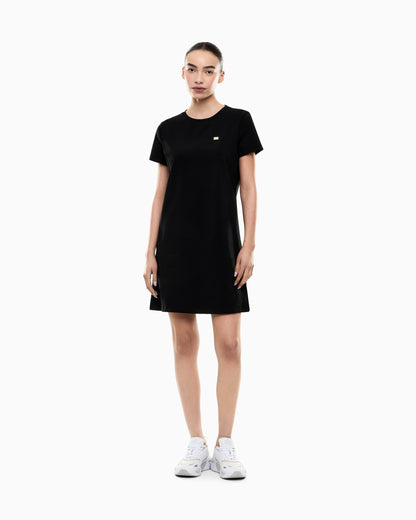 EA7 Core Lady stretch-cotton jersey short dress