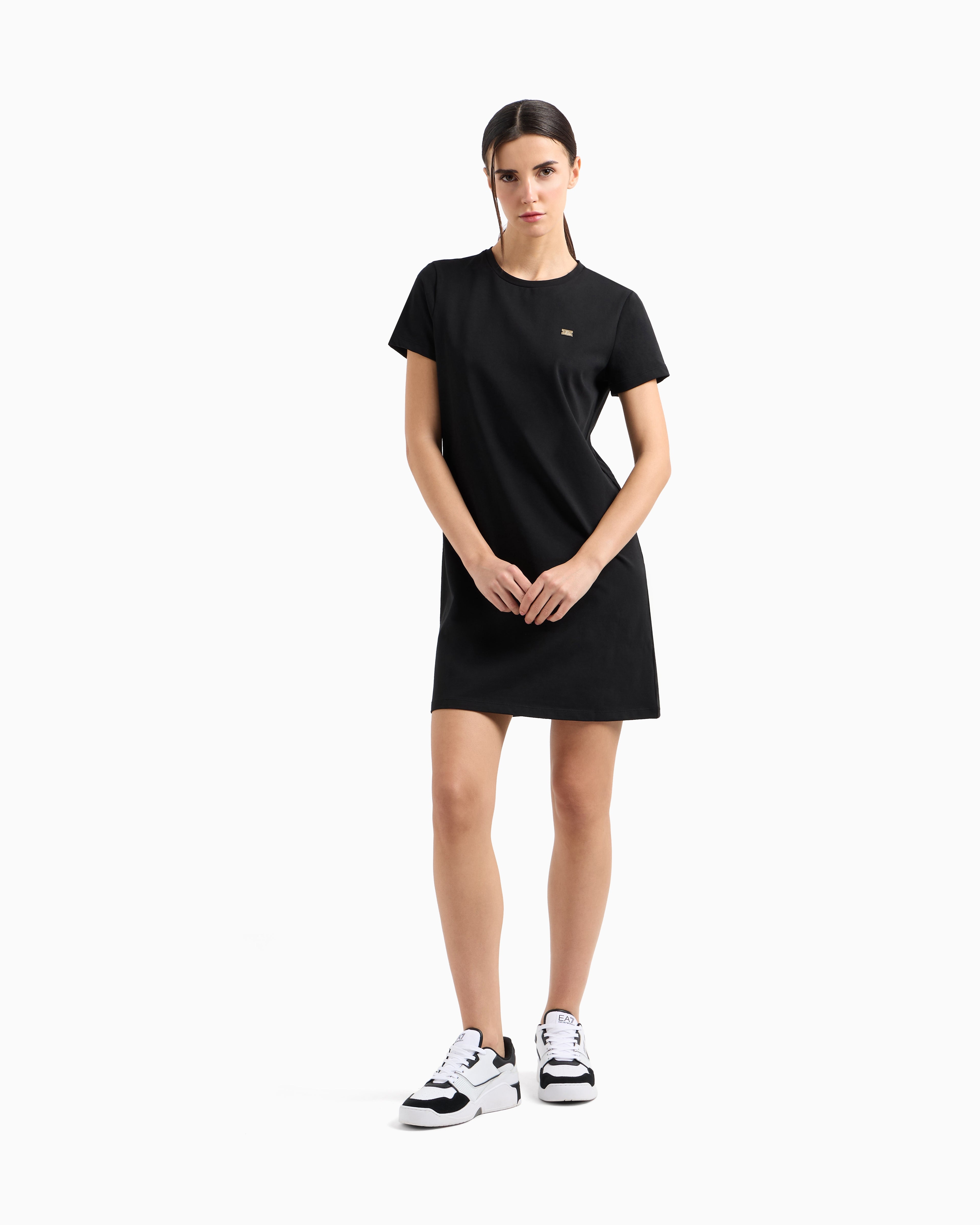 EA7 Core Lady stretch-cotton jersey short dress