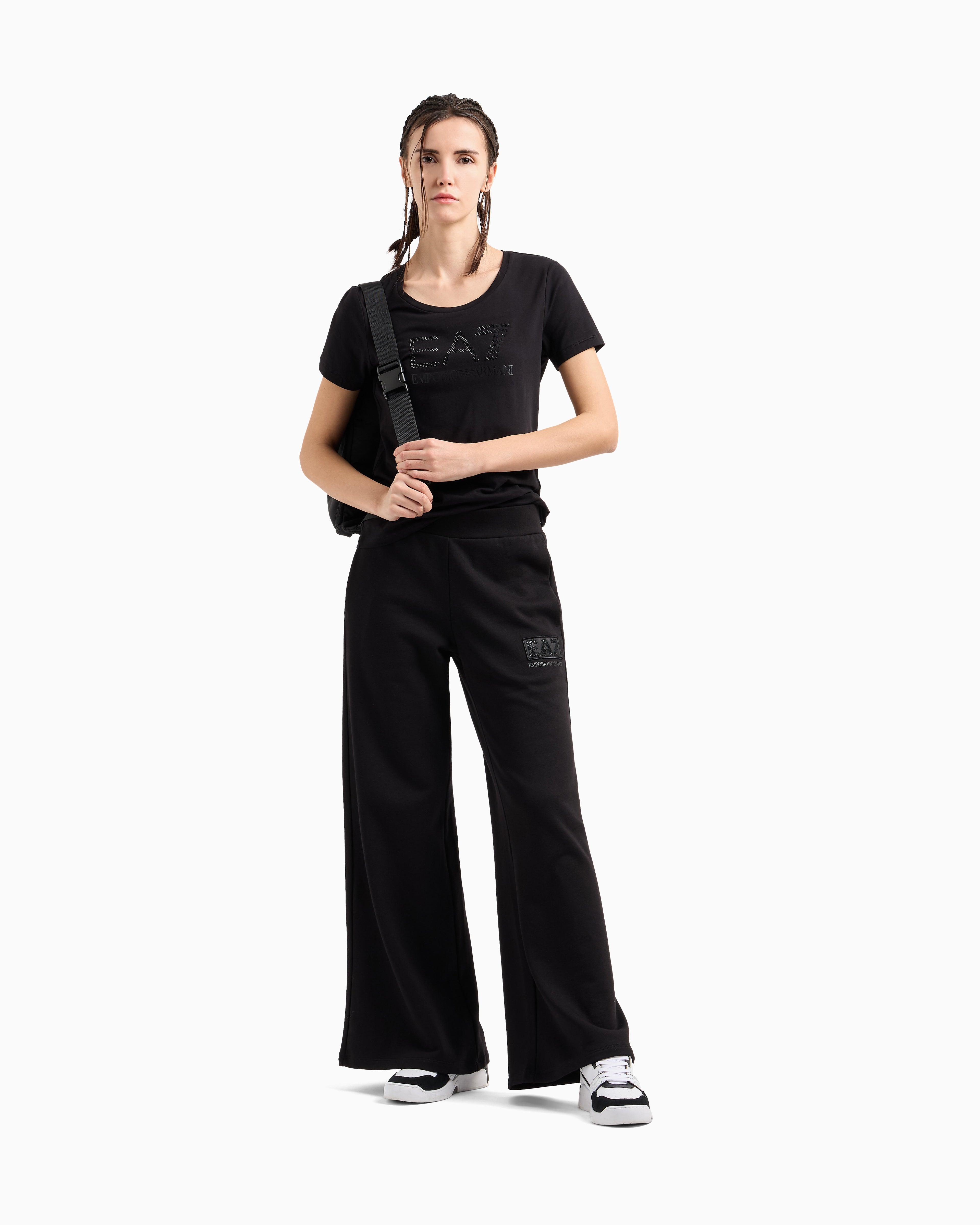 EA7 Logo Series stretch cotton-jersey T-shirt