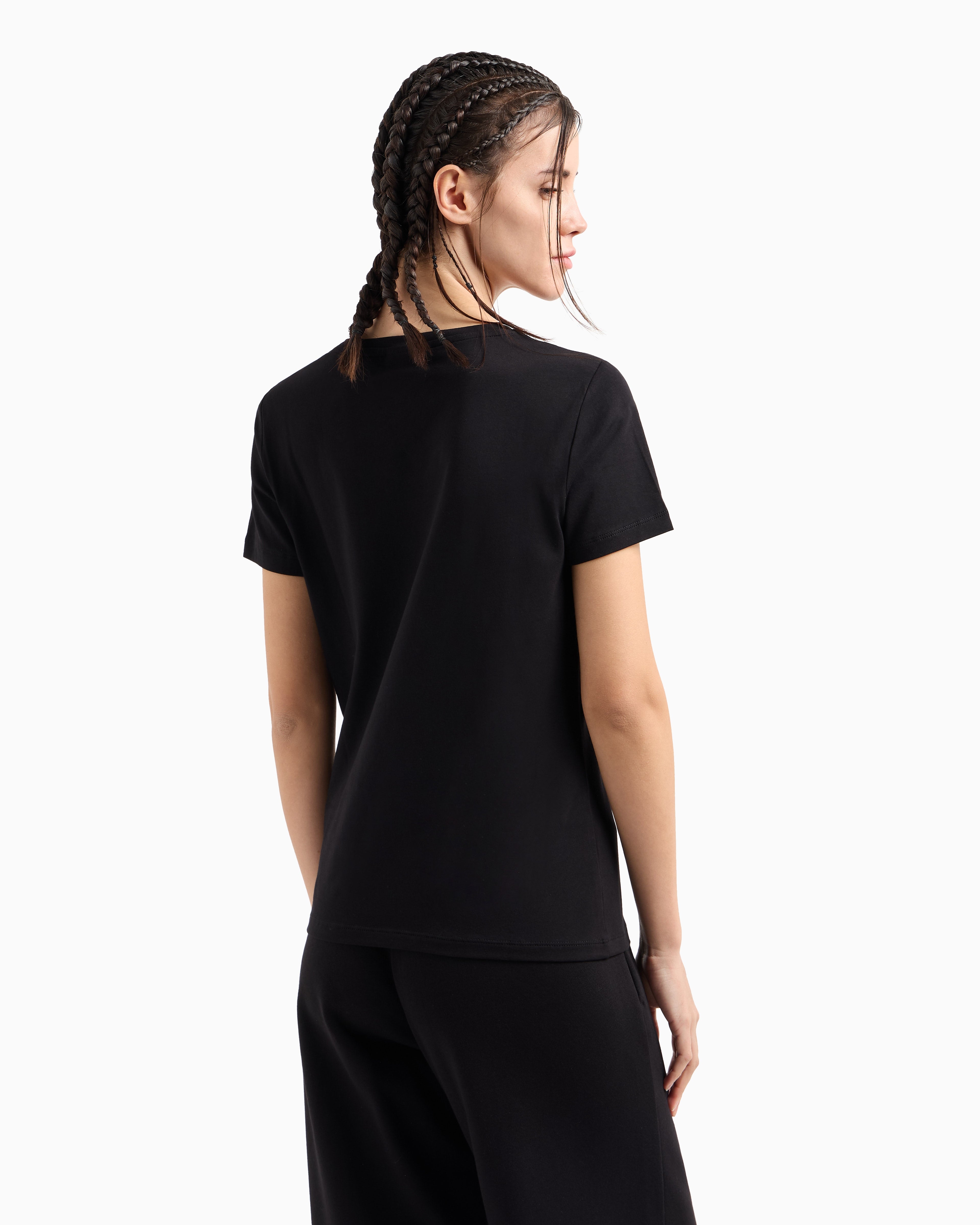 EA7 Logo Series stretch cotton-jersey T-shirt