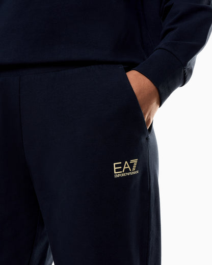 EA7 Stretch cotton crewneck logo Tracksuit