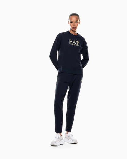 EA7 Stretch cotton crewneck logo Tracksuit