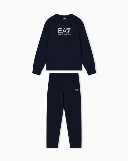 EA7 Stretch-cotton tracksuit with logo