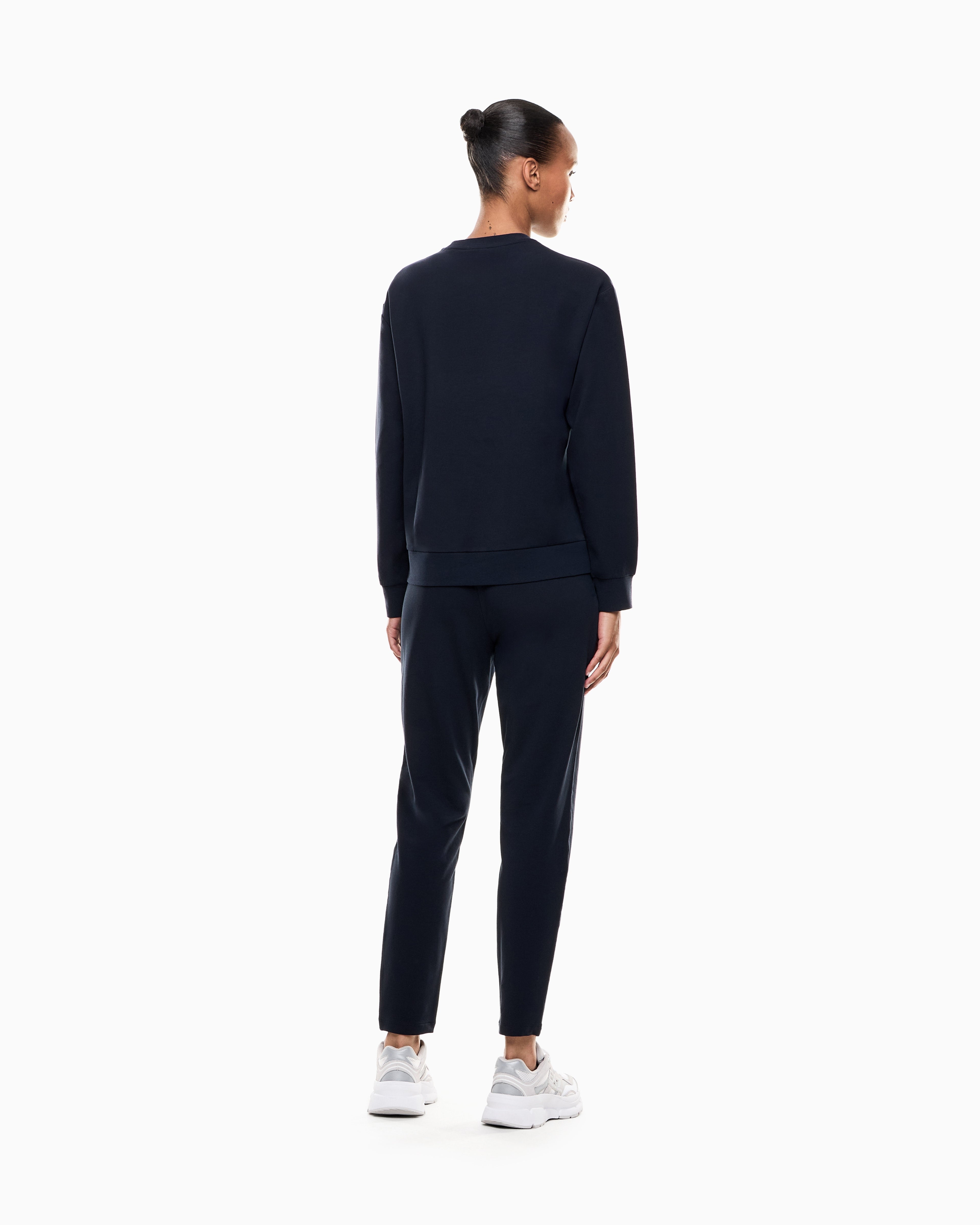 EA7 Stretch cotton crewneck logo Tracksuit