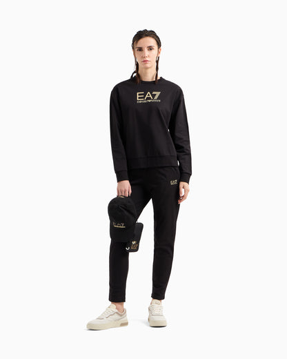 EA7 Stretch cotton crewneck logo Tracksuit