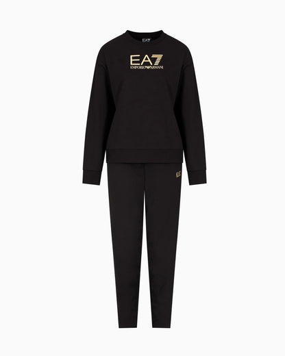 EA7 Stretch cotton crewneck logo Tracksuit