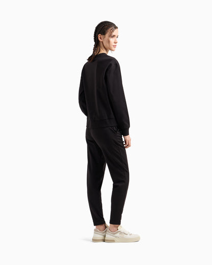 EA7 Stretch cotton crewneck logo Tracksuit
