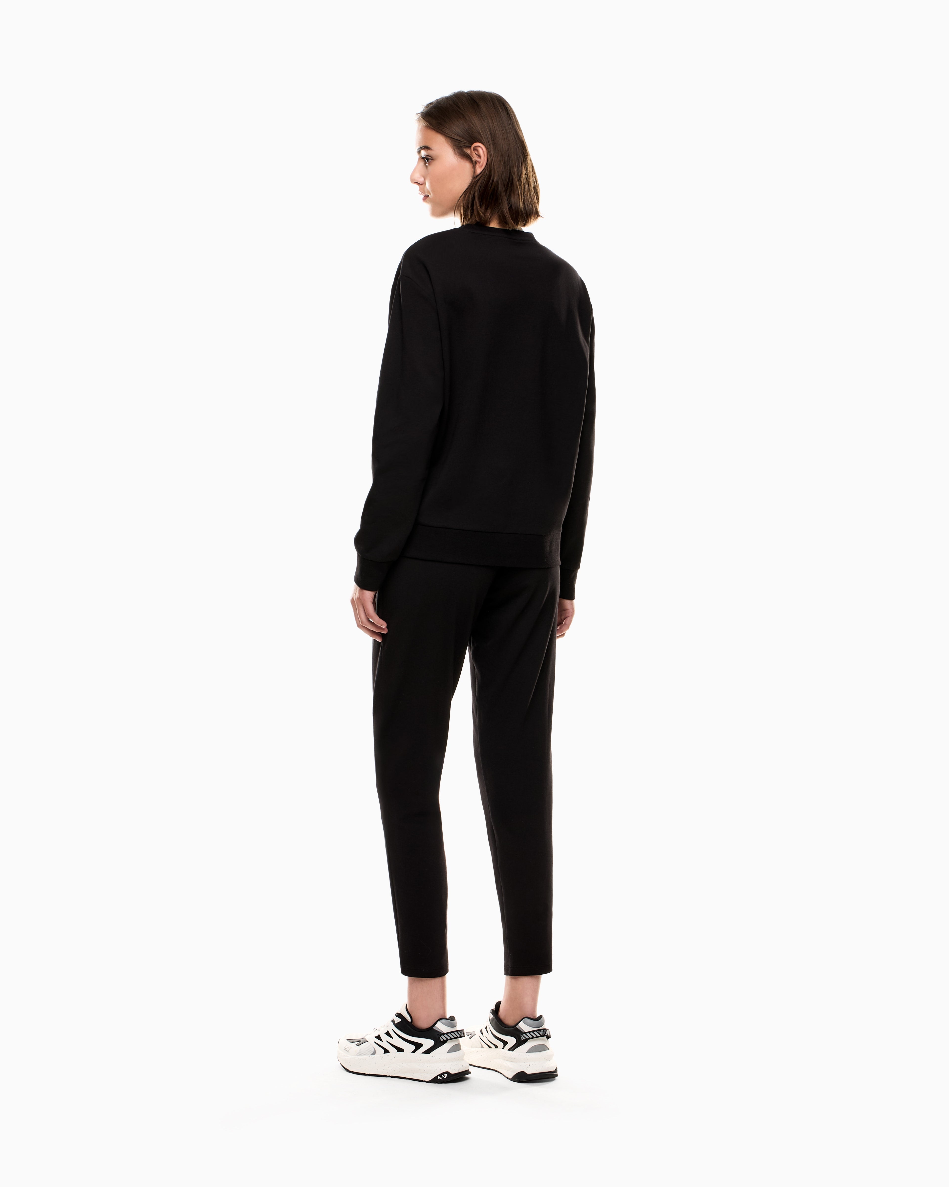 EA7 Stretch-cotton tracksuit with logo