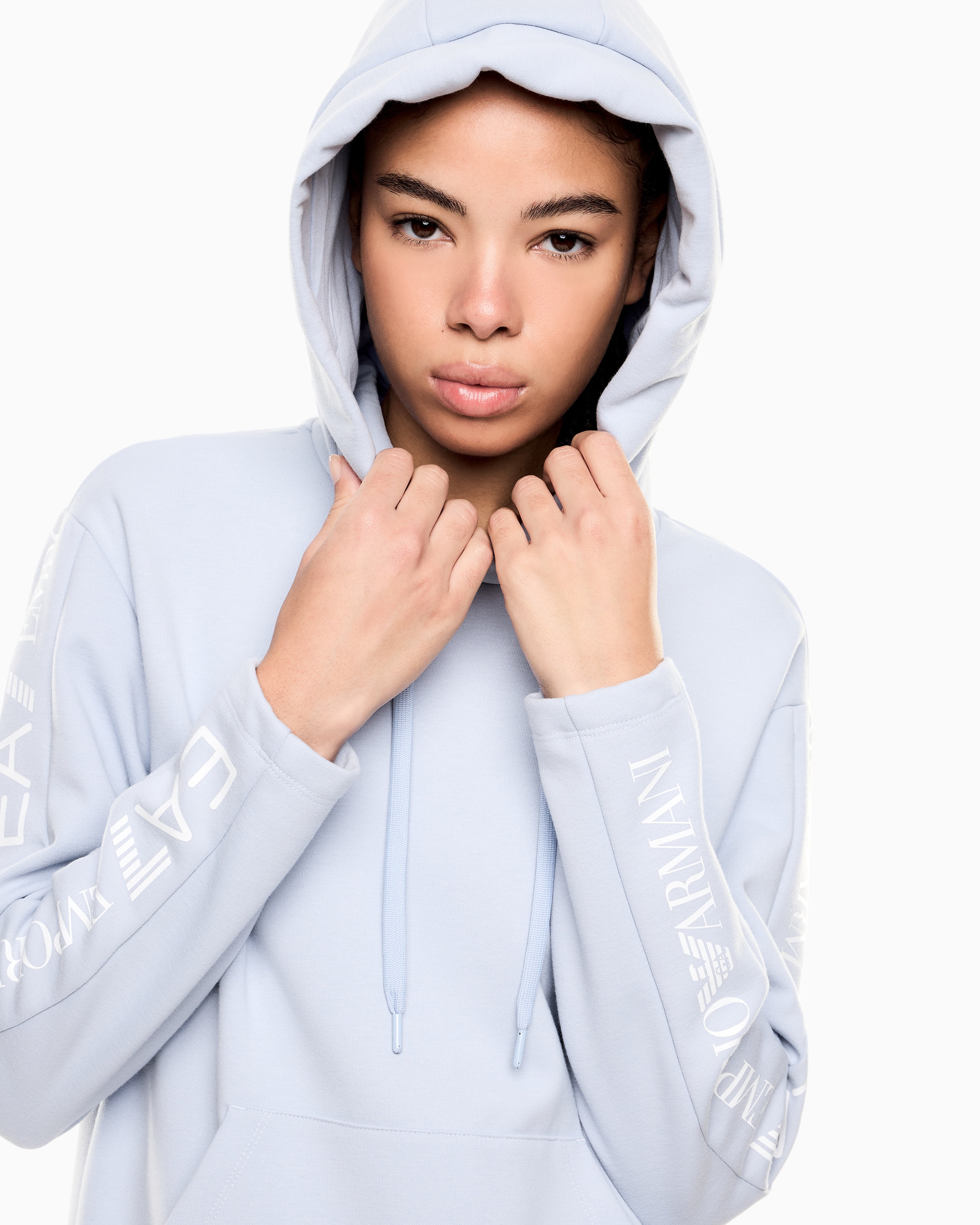 EA7 Stretch cotton-jersey tracksuit with logo