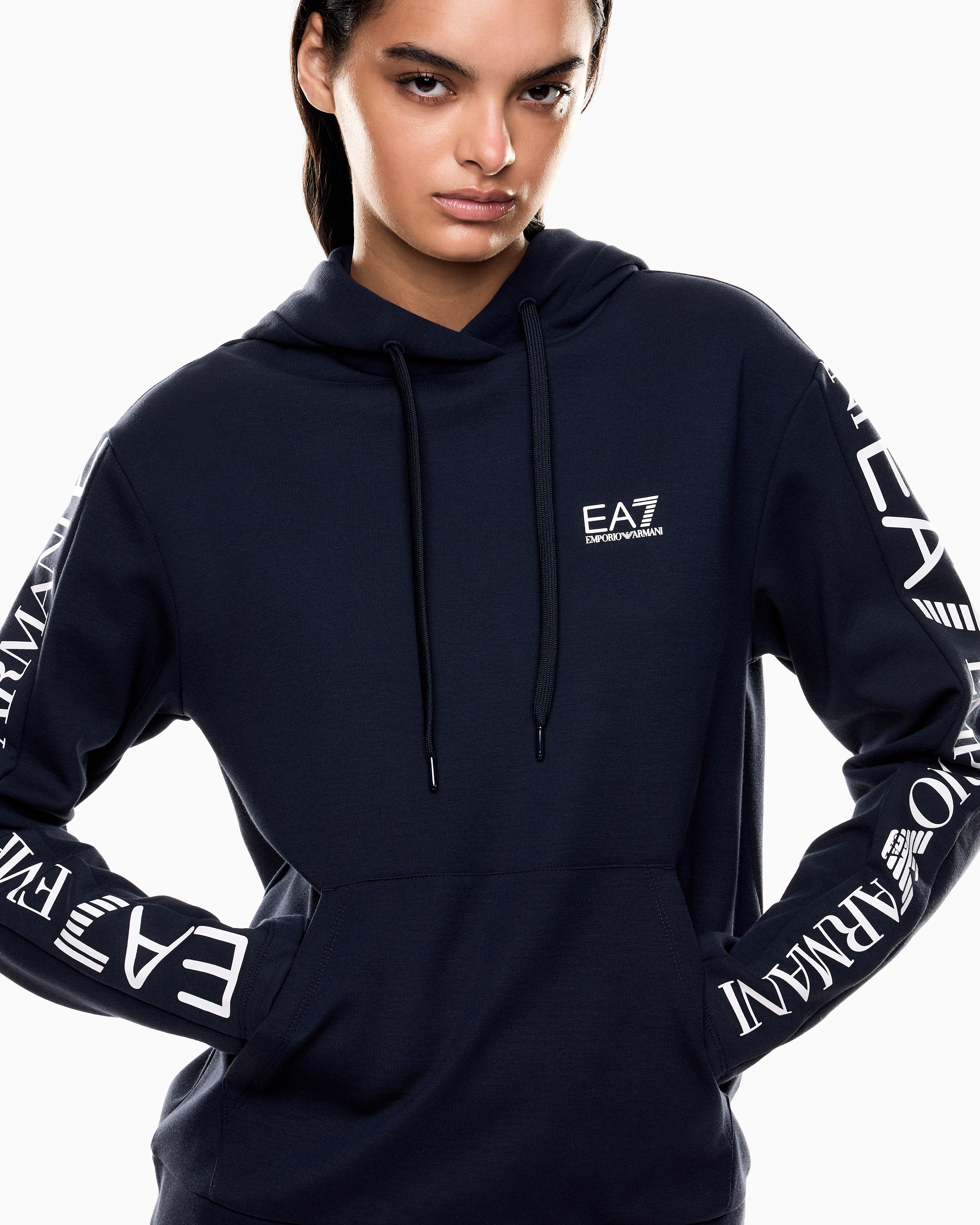 EA7 Logo suit in jersey with hoodie and jogger pants Tracksuit