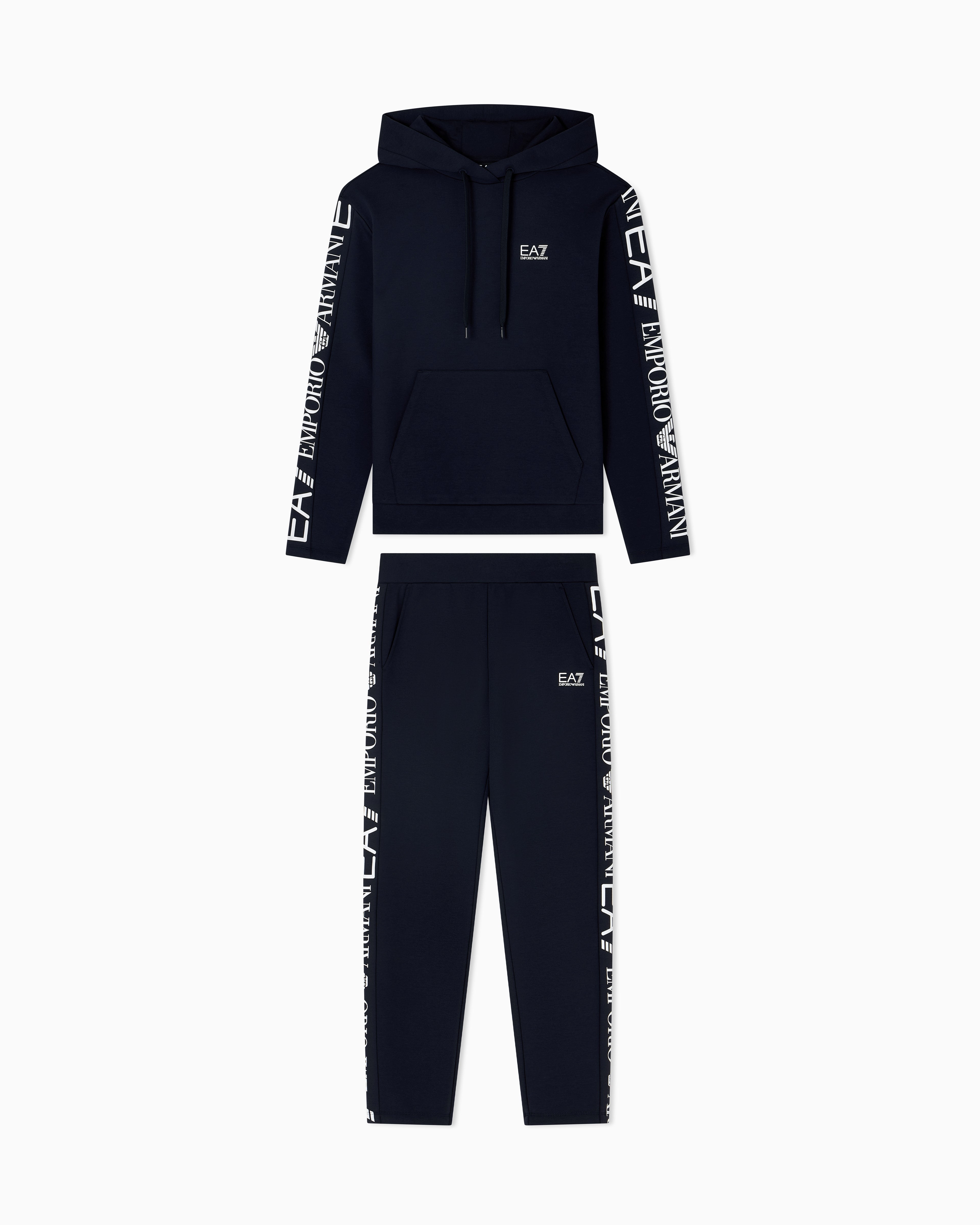 EA7 Logo suit in jersey with hoodie and jogger pants Tracksuit