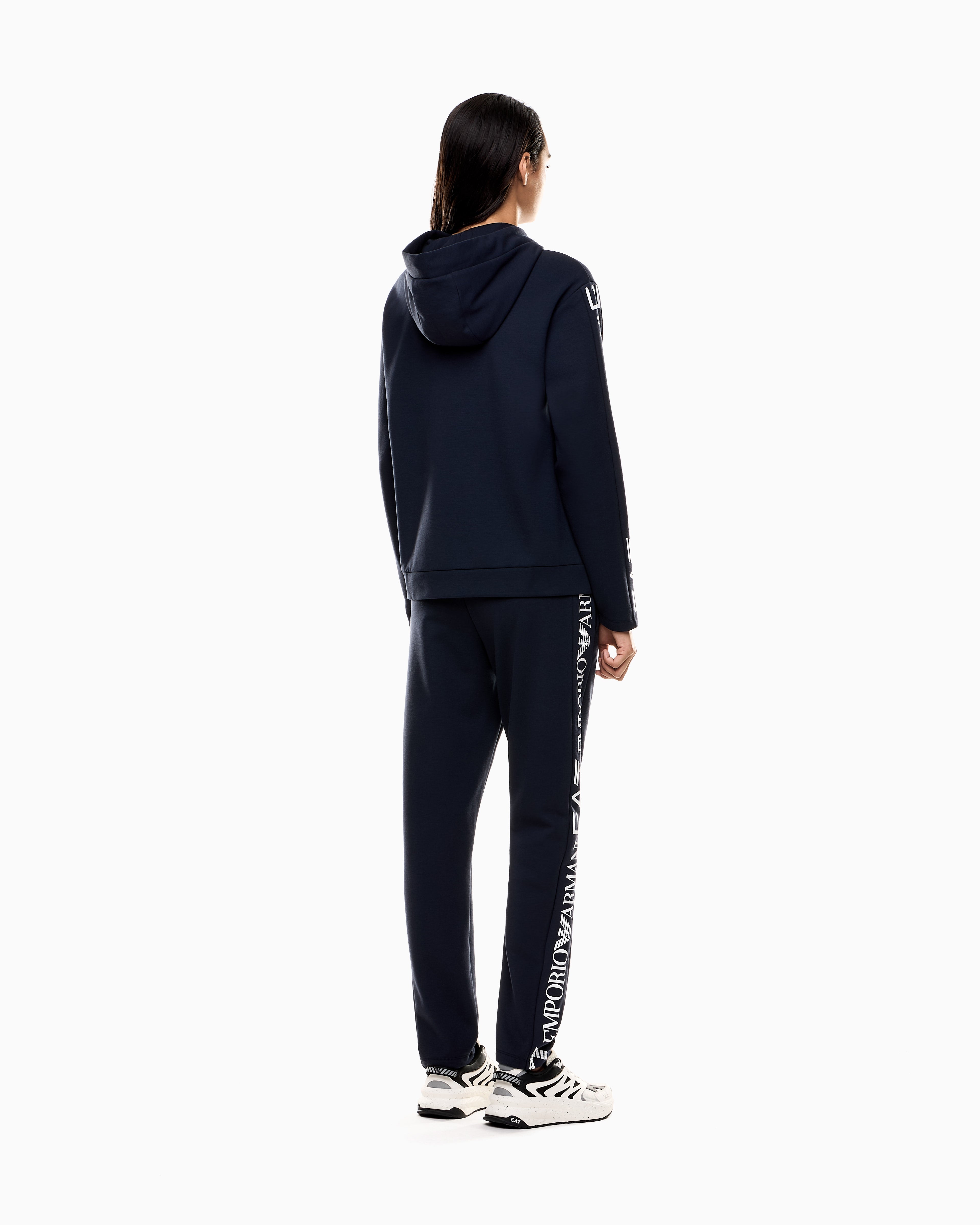 EA7 Logo suit in jersey with hoodie and jogger pants Tracksuit
