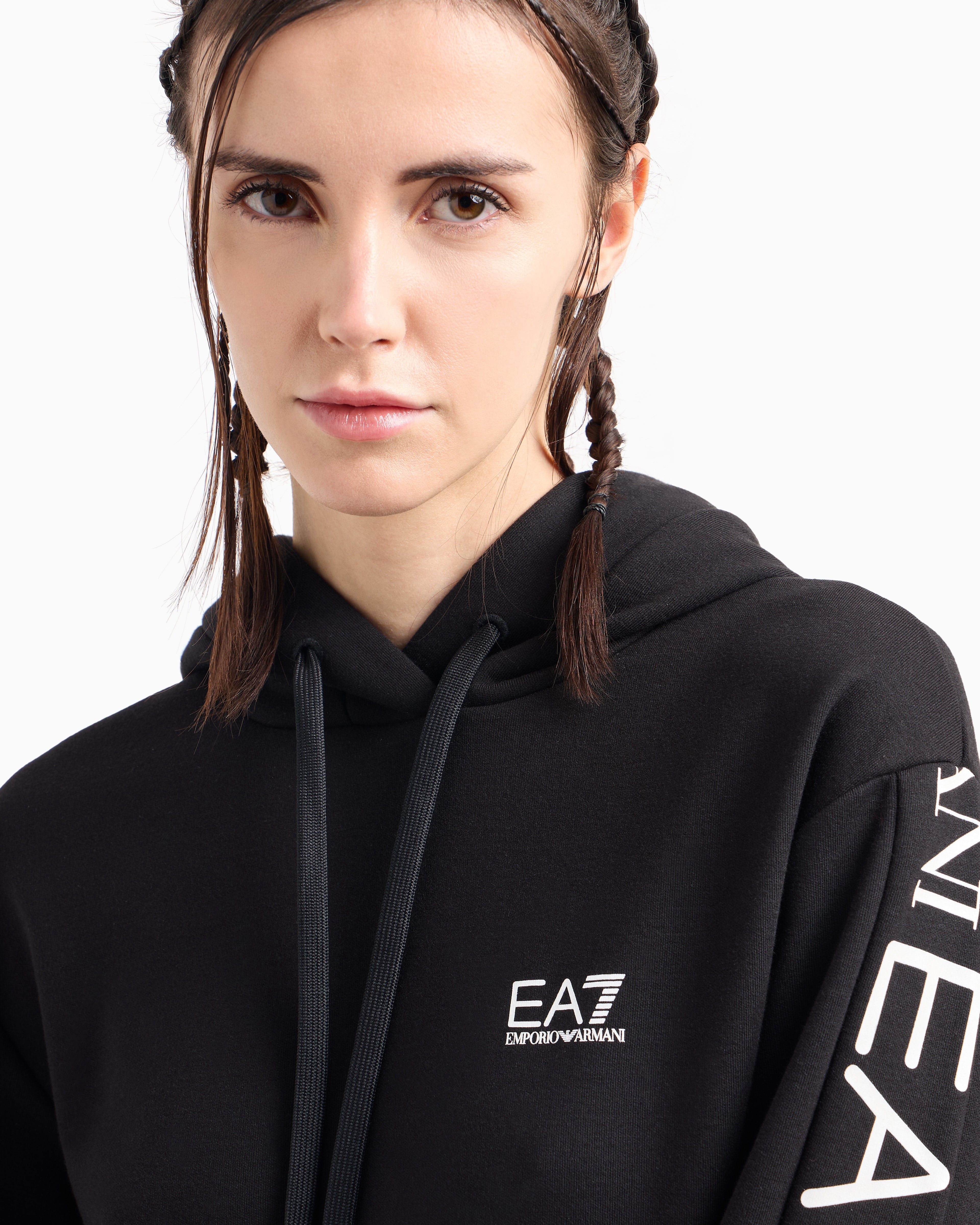 EA7 Stretch cotton-jersey tracksuit with logo