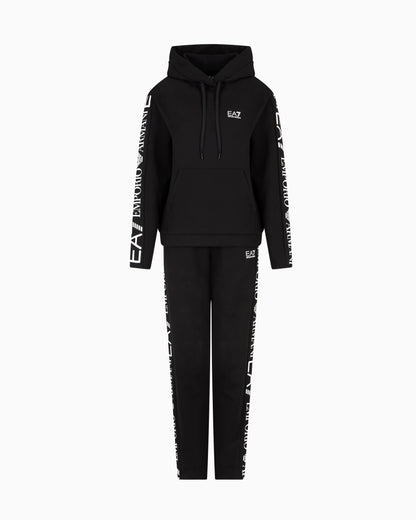 EA7 Stretch cotton-jersey tracksuit with logo