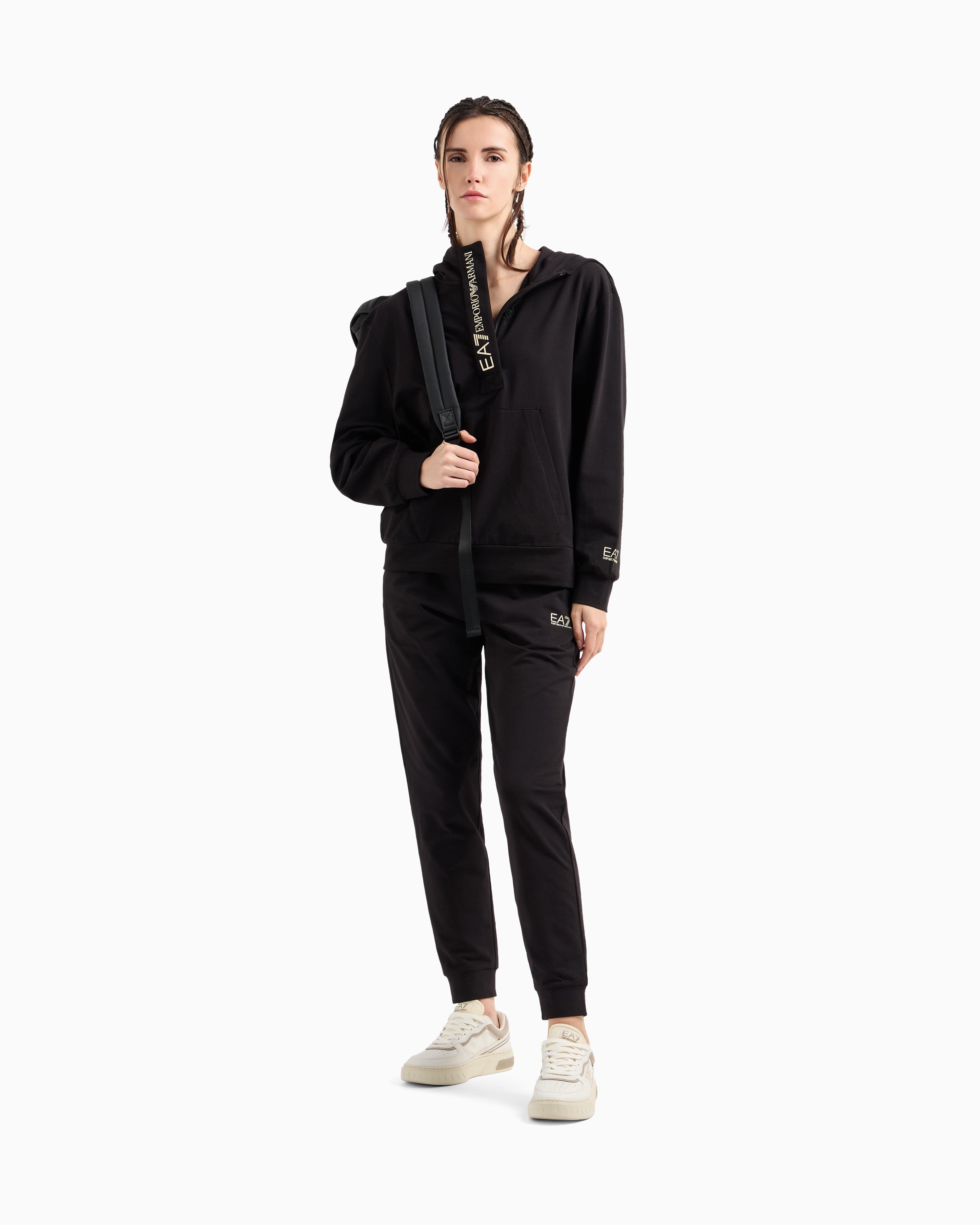 EA7 Stretch cotton jersey hooded tracksuit