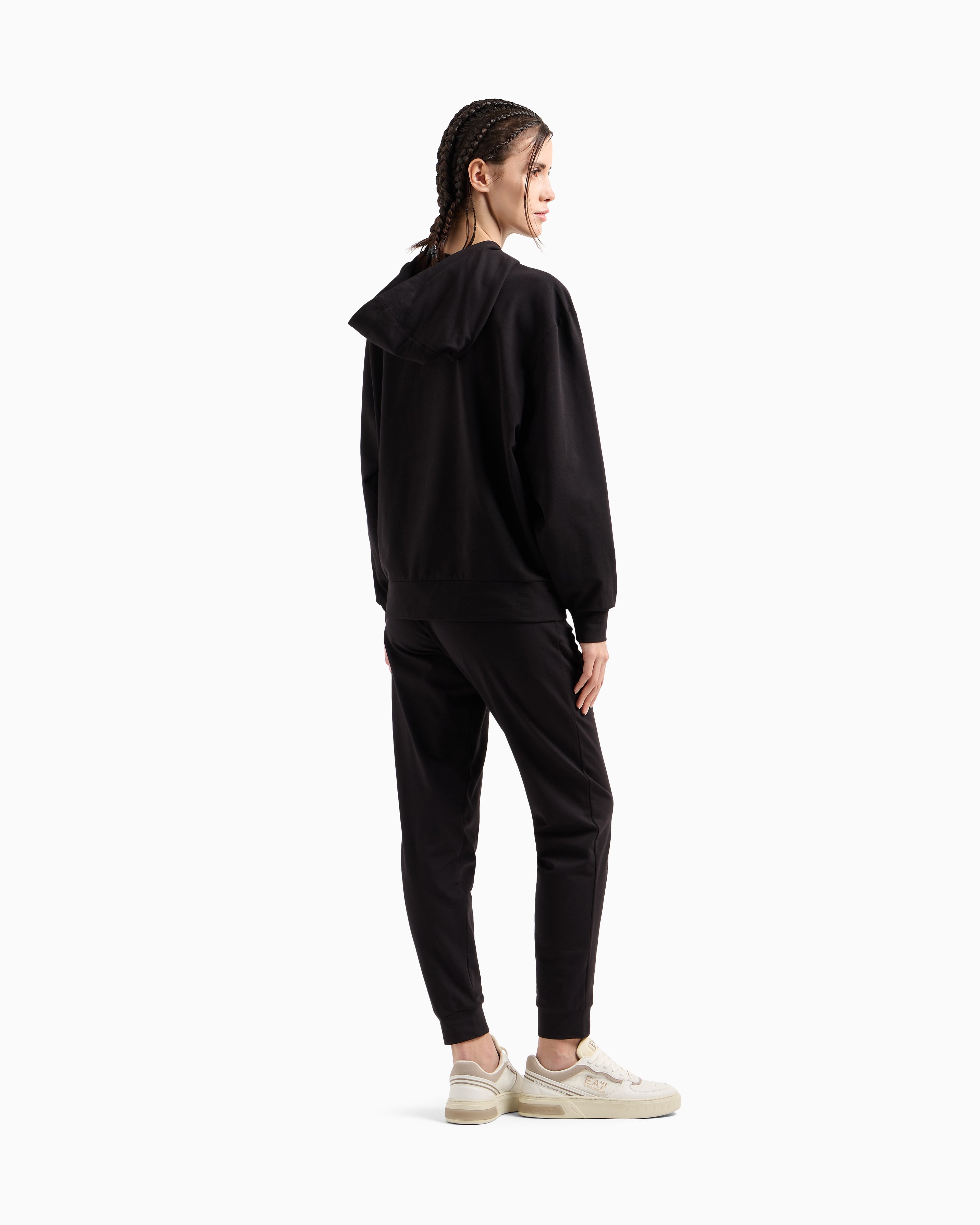 EA7 Stretch cotton jersey hooded tracksuit