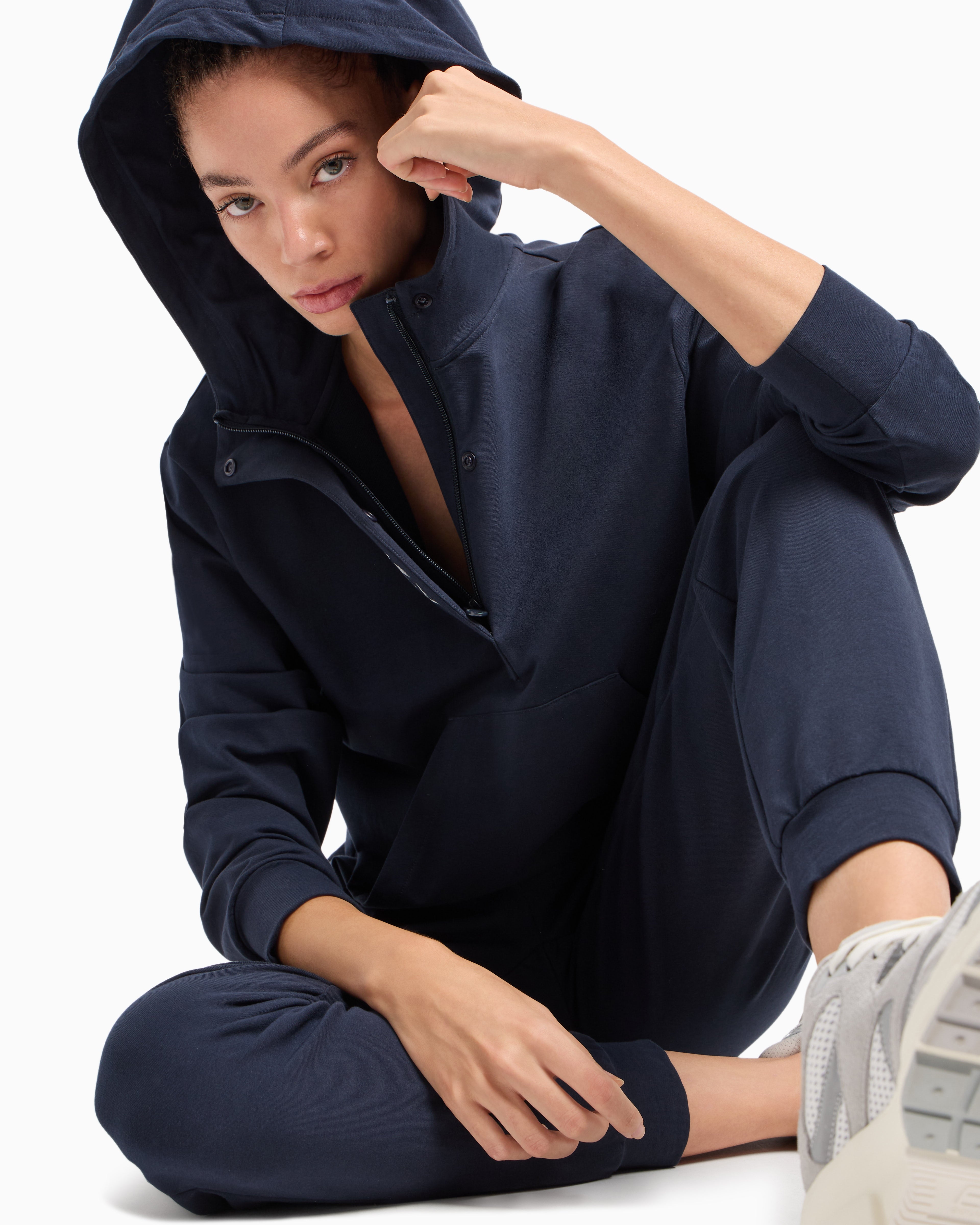 EA7 Stretch cotton jersey hooded tracksuit