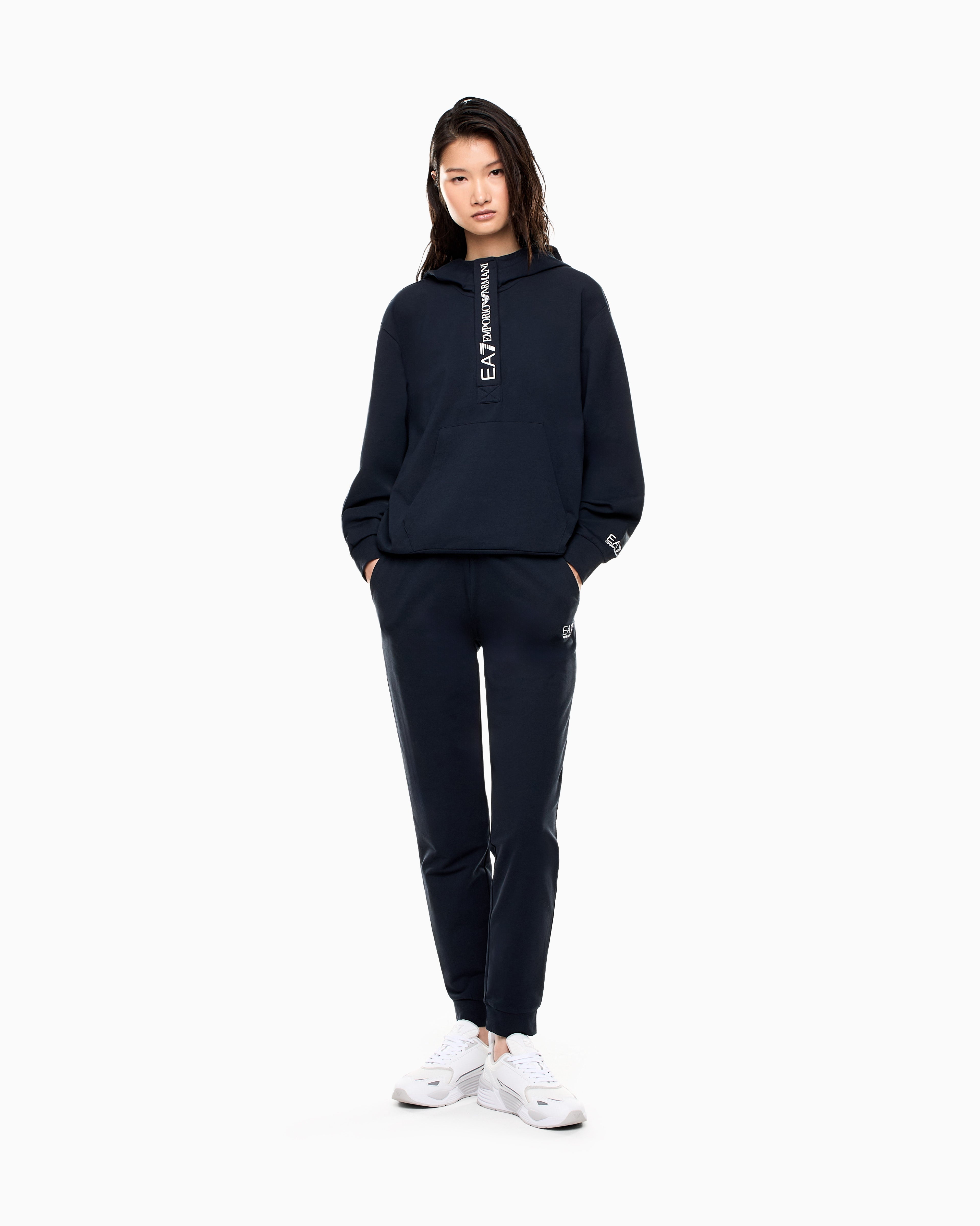 EA7 Stretch cotton jersey hooded tracksuit