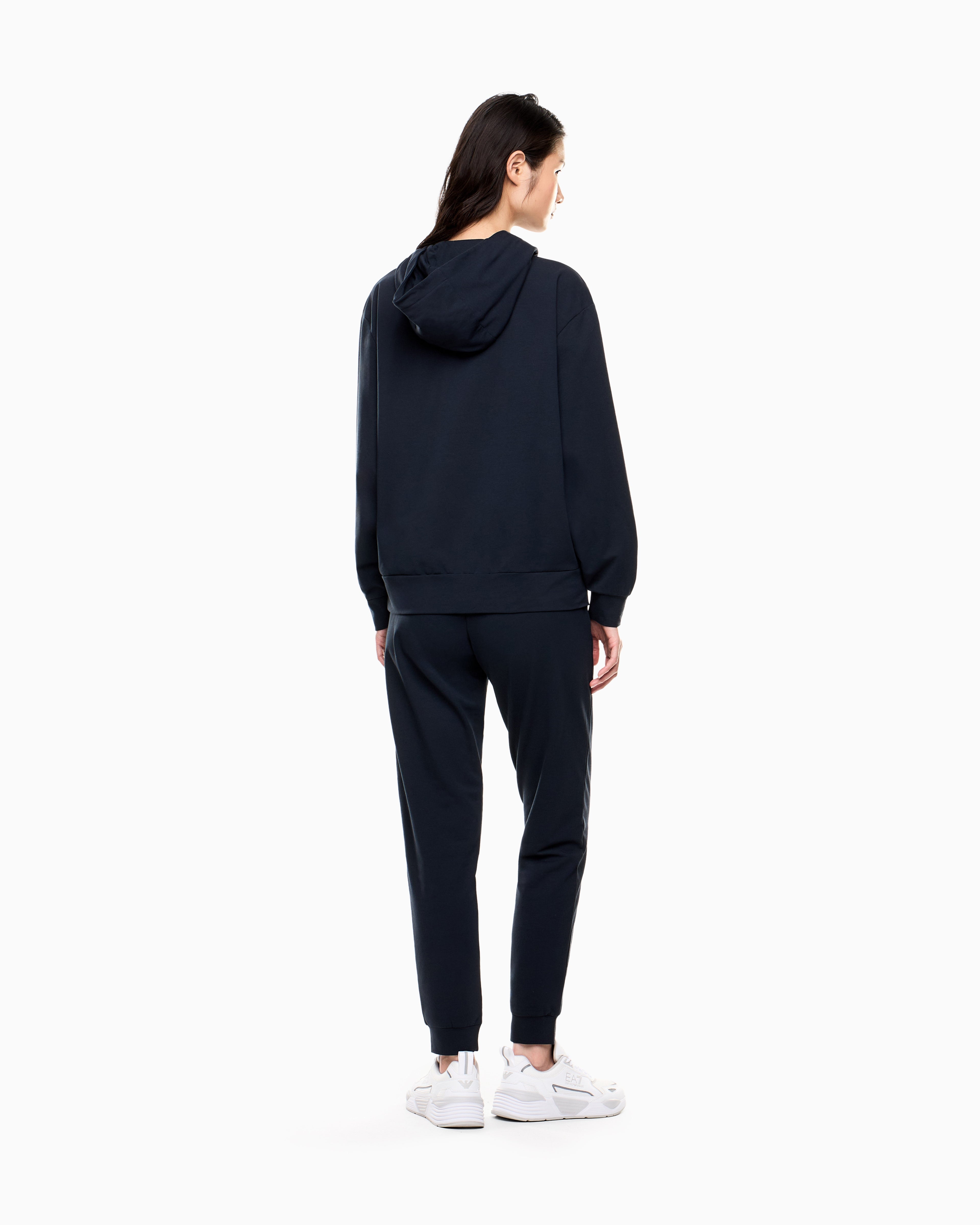 EA7 Stretch cotton jersey hooded tracksuit