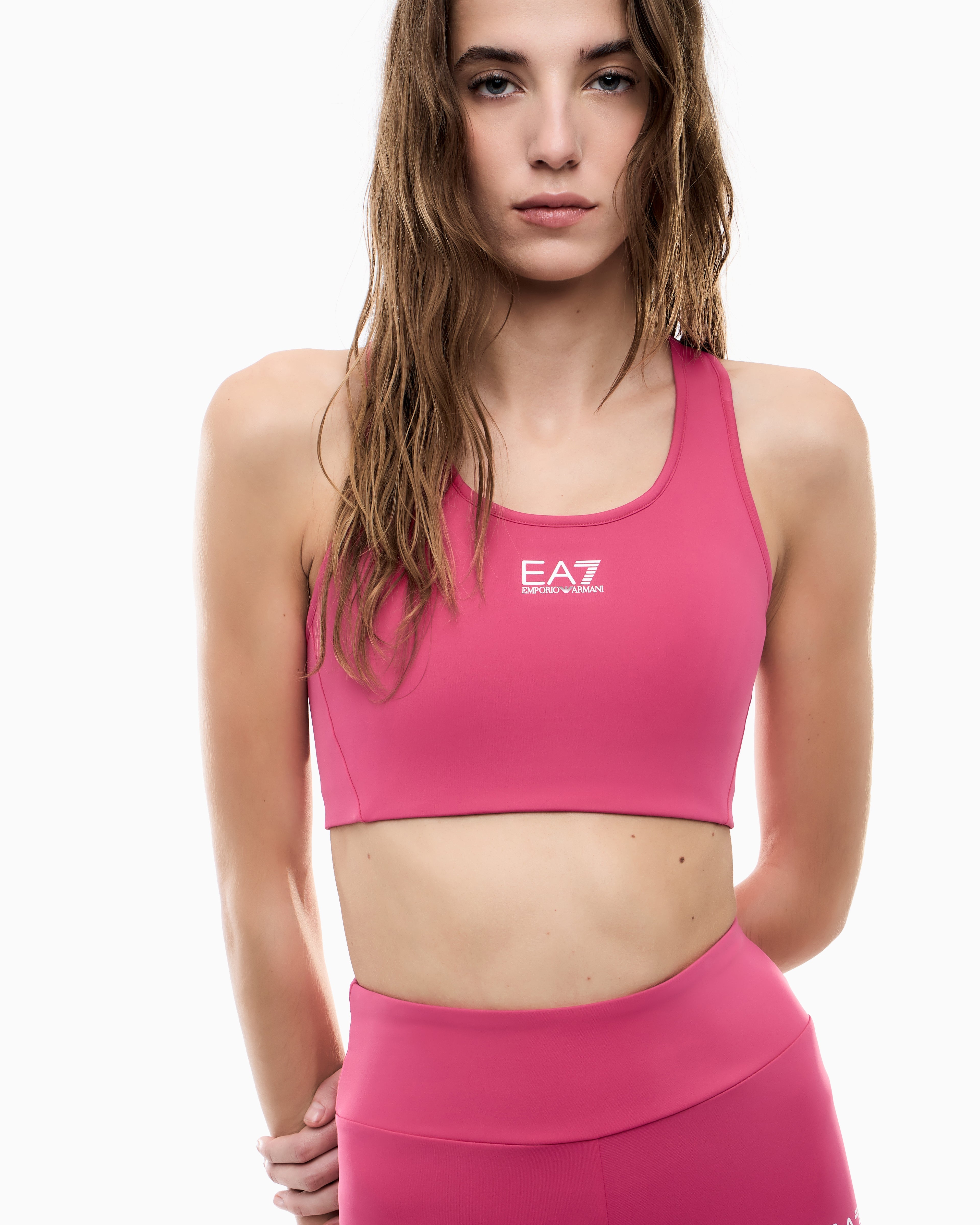 EA7 Medium-support sports bra in VIGOR7 technical fabric