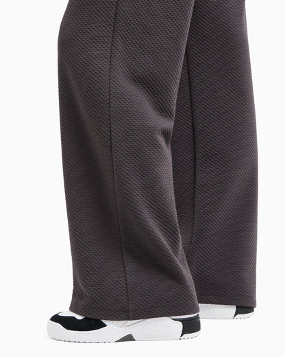 EA7 Stretch-cotton blend wide-leg trousers