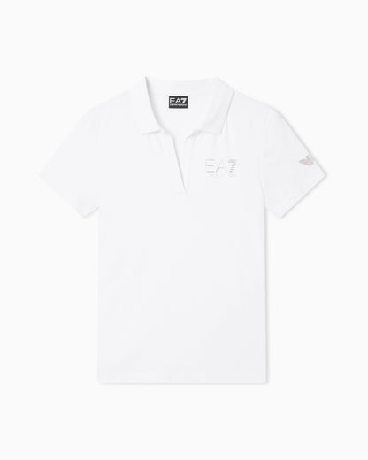 EA7 Evolution short-sleeved polo shirt in a cotton and modal blend
