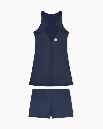 EA7 Ventus dress with mesh back and matching shorts Tennis Pro