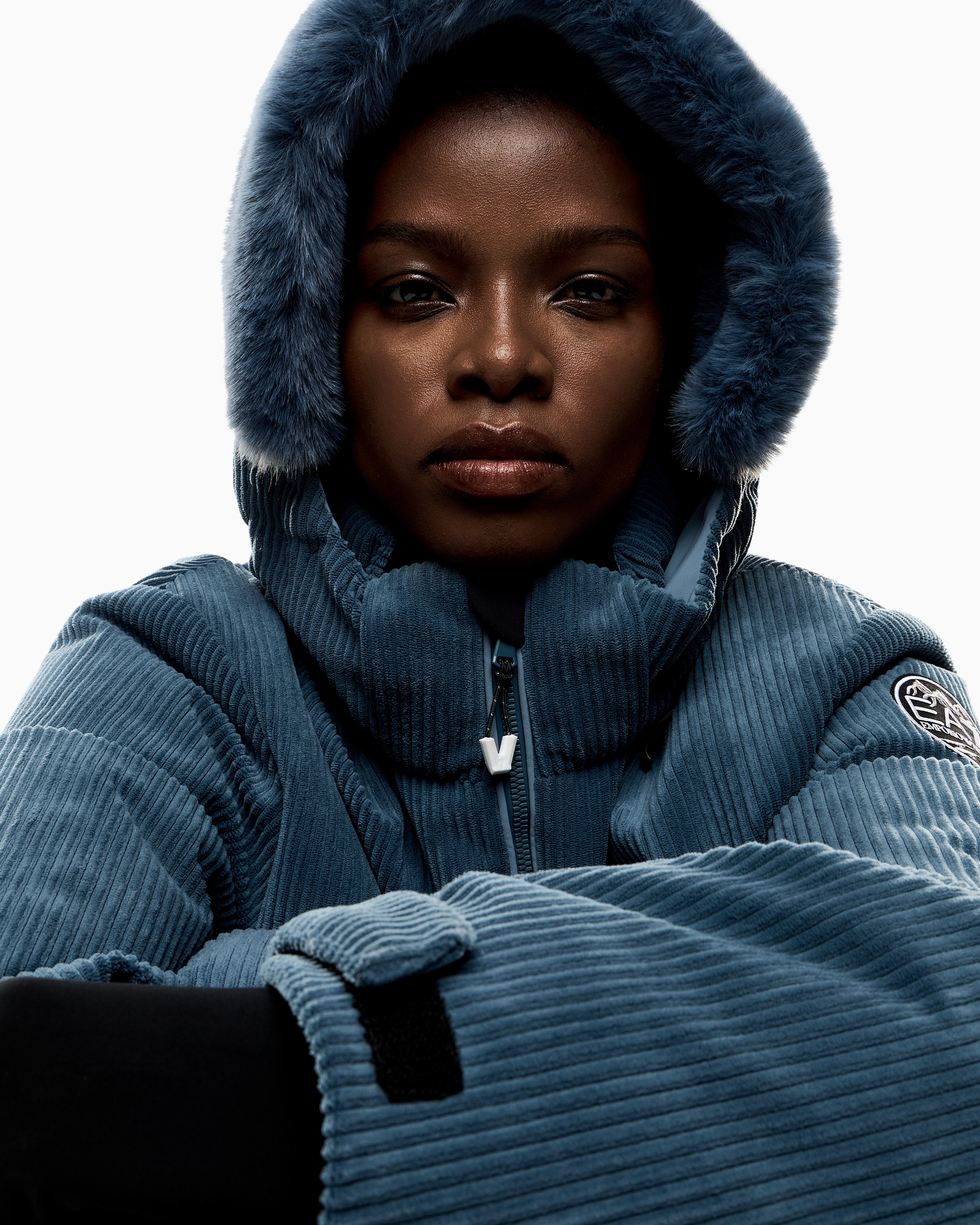 EA7 Corduroy technical ski jacket with ARDOR7 padding