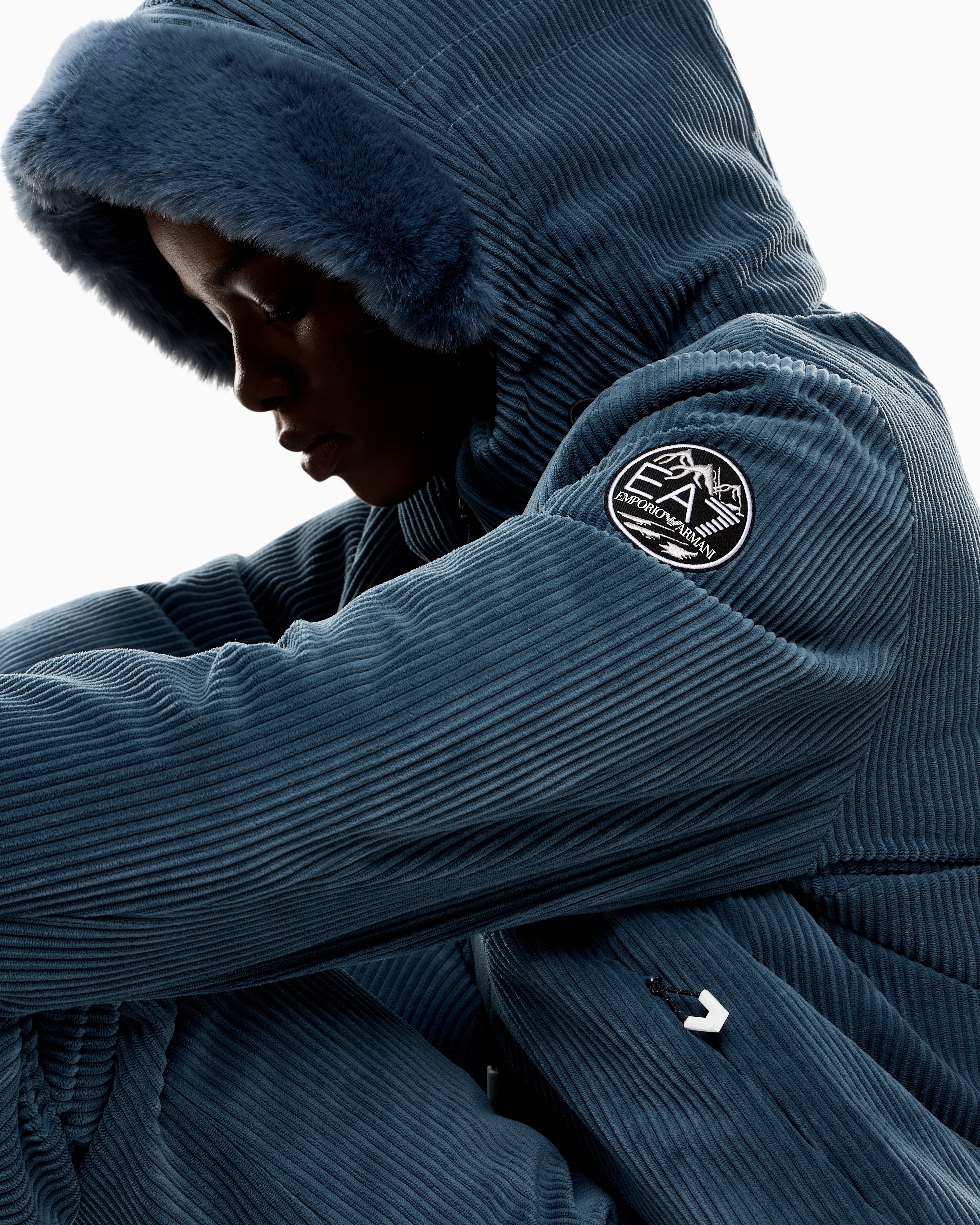 EA7 Corduroy technical ski jacket with ARDOR7 padding