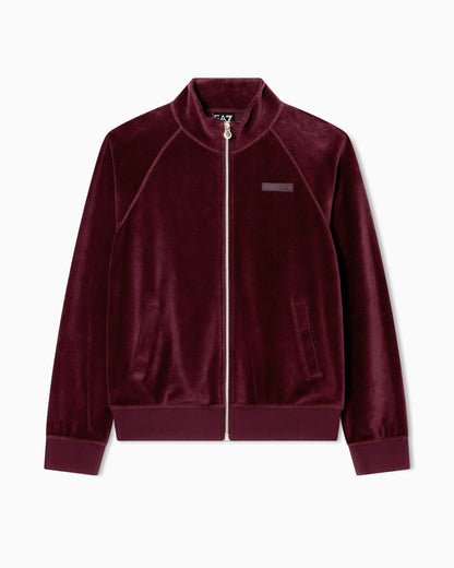 EA7 Athletic Velour zip-up sweatshirt in stretch chenille