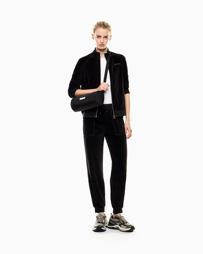 EA7 Athletic Velour zip-up sweatshirt in stretch chenille