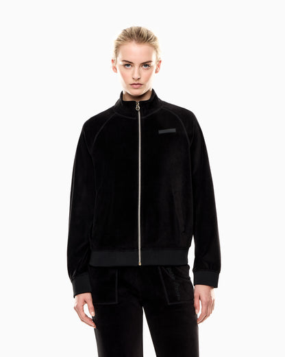 EA7 Athletic Velour zip-up sweatshirt in stretch chenille