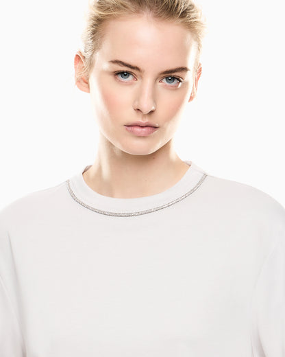 EA7 Precious viscose-blend crew-neck T-Shirt