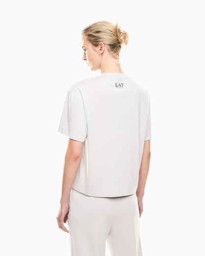 EA7 Precious viscose-blend crew-neck T-Shirt