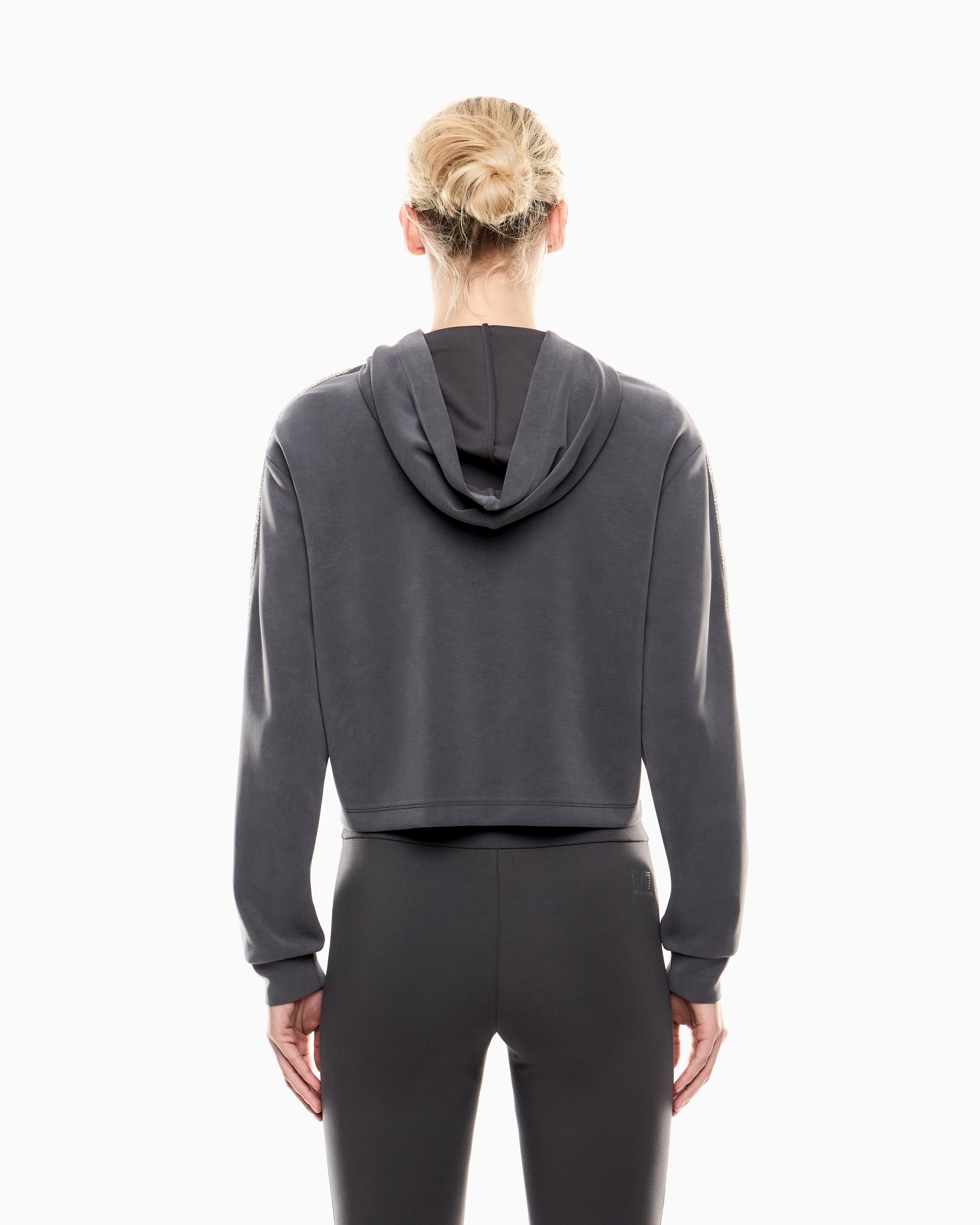 EA7 Precious stretch-modal interlock zip-up sweatshirt