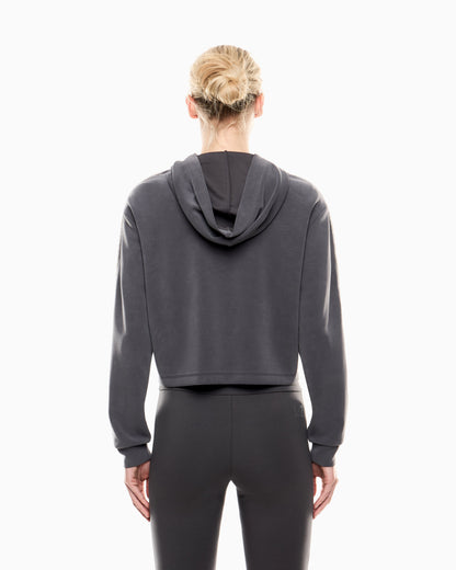 EA7 Precious stretch-modal interlock zip-up sweatshirt