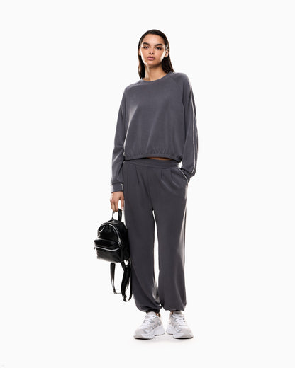 EA7 Precious crew-neck sweatshirt in stretch modal interlock