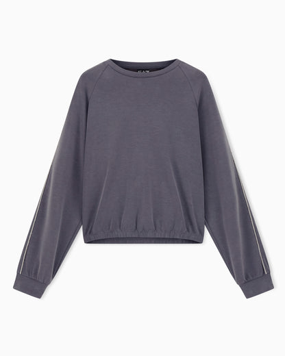 EA7 Precious crew-neck sweatshirt in stretch modal interlock