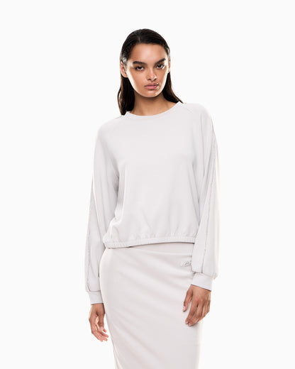 EA7 Precious crew-neck sweatshirt in stretch modal interlock