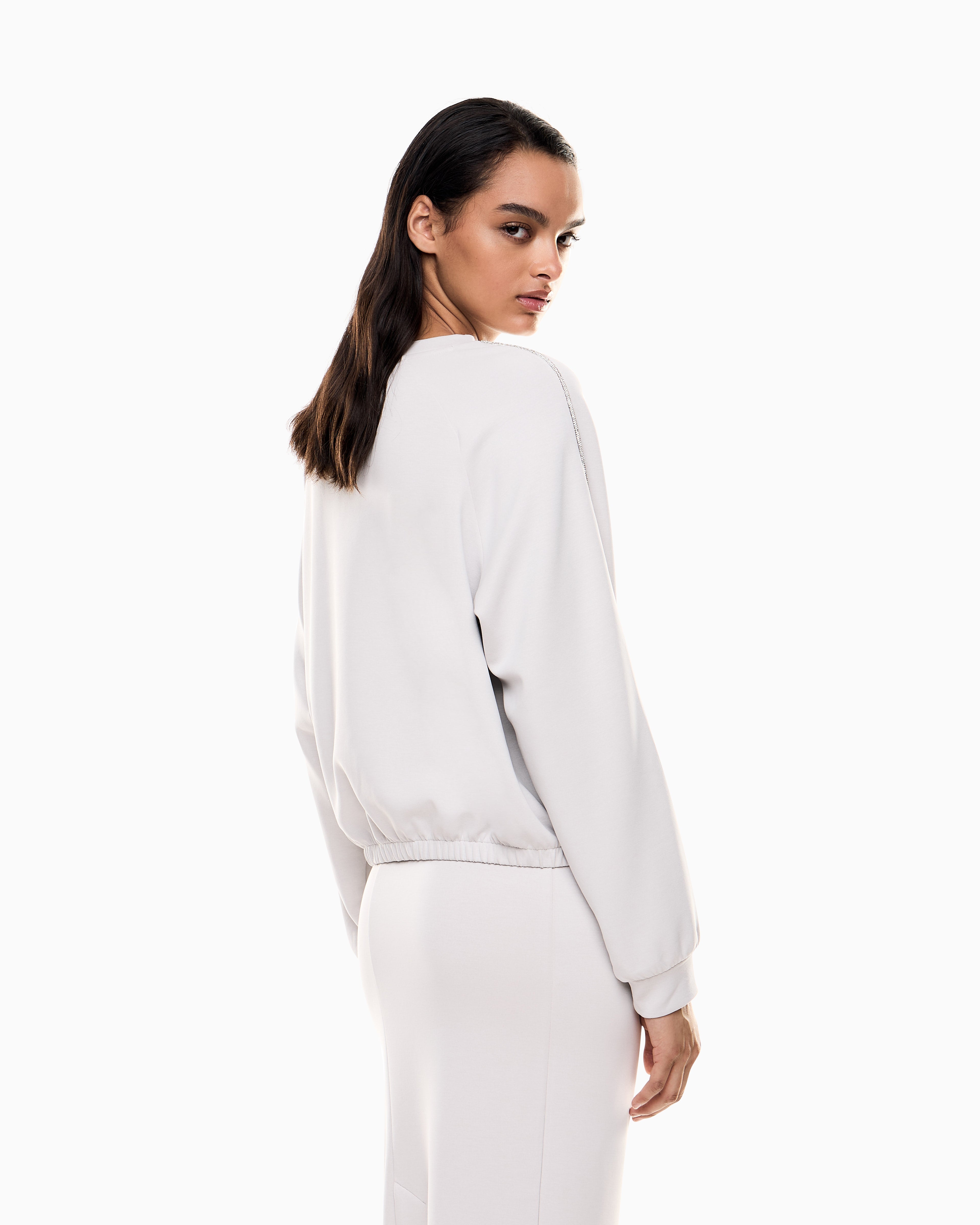 EA7 Precious crew-neck sweatshirt in stretch modal interlock